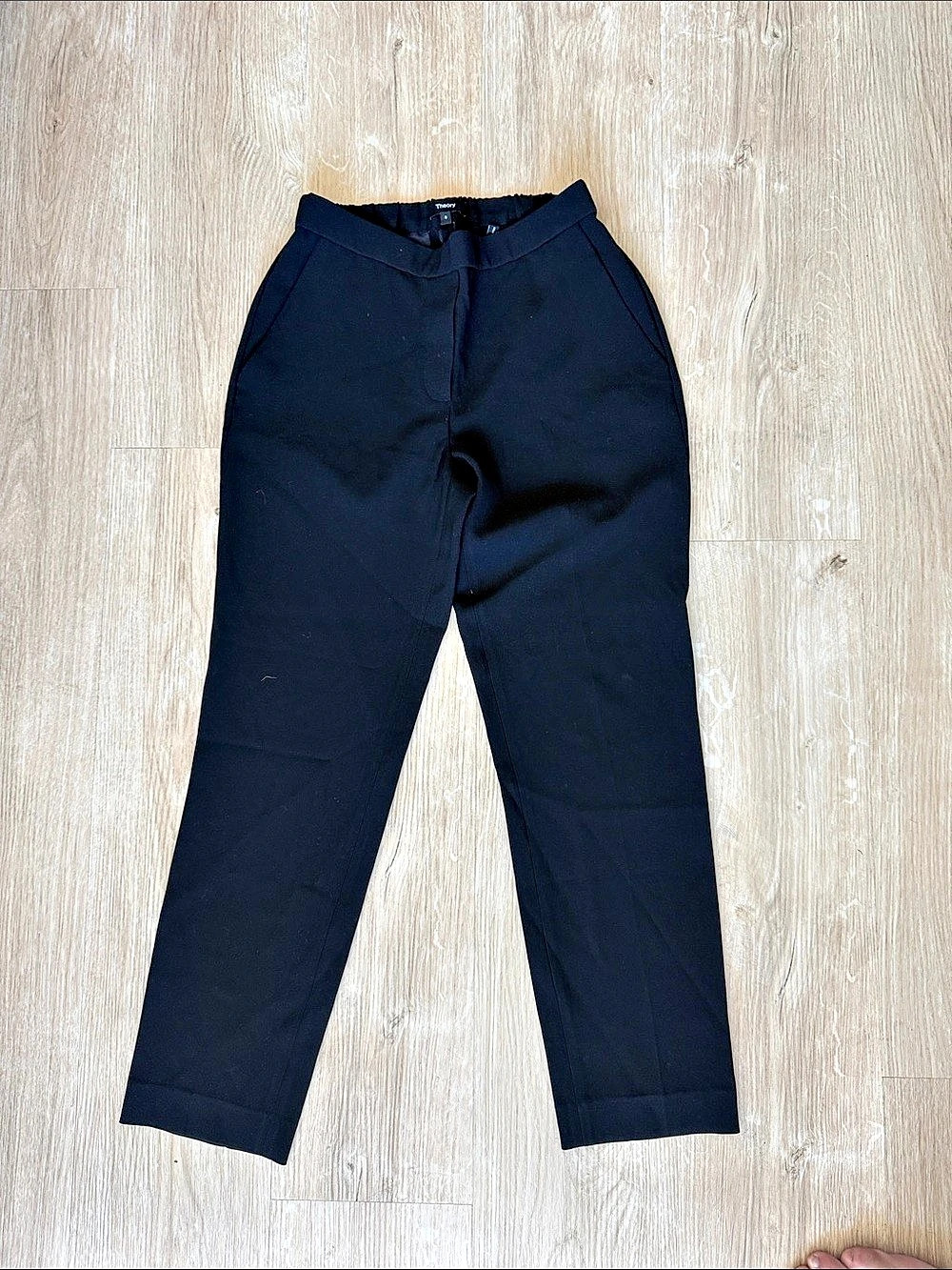 Theory Treeca Pull-On Pant in Admiral Crepe Black